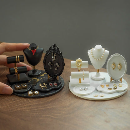 Juego de exhibición de joyas en miniatura a escala 1:6, 6 piezas, accesorios para casa de muñecas BJD Blythe, modelo de escritorio, juguete, mini estante de joyería de simulación