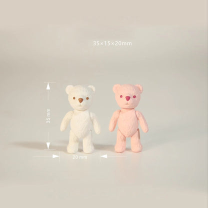 Osito de peluche en miniatura a escala 1:6 con articulaciones móviles, accesorios para muñecas BJD Blythe, casa de muñecas, sala de juegos, juguete, modelo de escritorio