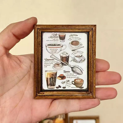 Peinture miniature rétro à l'échelle 1:6 pour maison de poupée, décoration murale pour poupées BJD et Blythe