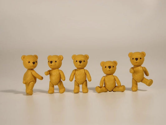 Osito de peluche en miniatura a escala 1:6 con articulaciones móviles, accesorios para muñecas BJD Blythe, casa de muñecas, sala de juegos, juguete, modelo de escritorio