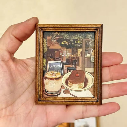 Peinture miniature rétro à l'échelle 1:6 pour maison de poupée, décoration murale pour poupées BJD et Blythe
