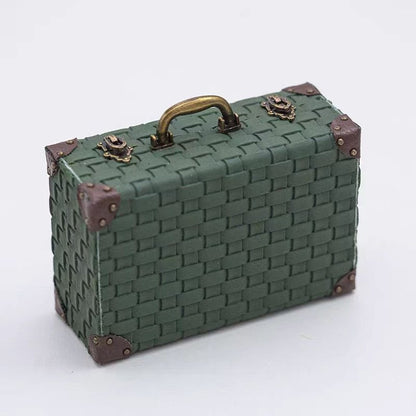 Valise miniature à l'échelle 1:6, sac à main tissé rétro, bagage à main, modèle BJD Blythe GSC, accessoires de meubles de maison de poupée, jouet de bureau