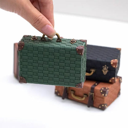 Valise miniature à l'échelle 1:6, sac à main tissé rétro, bagage à main, modèle BJD Blythe GSC, accessoires de meubles de maison de poupée, jouet de bureau