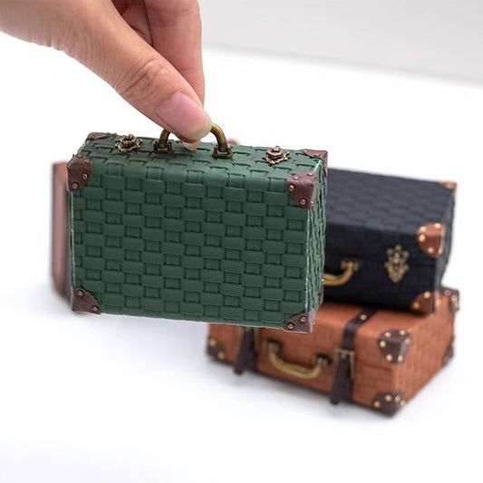 Valise miniature à l'échelle 1:6, sac à main tissé rétro, bagage à main, modèle BJD Blythe GSC, accessoires de meubles de maison de poupée, jouet de bureau