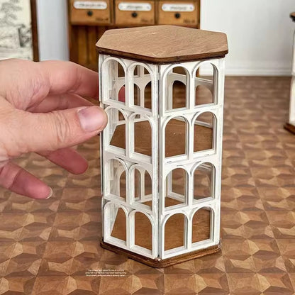 Mueble de casa de muñecas en miniatura medieval hexagonal a escala 1:6 para BJD Blythe