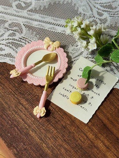 Juego de platos de pajarita en miniatura a escala 1:6 - Accesorios de cocina para muñecas BJD y Blythe