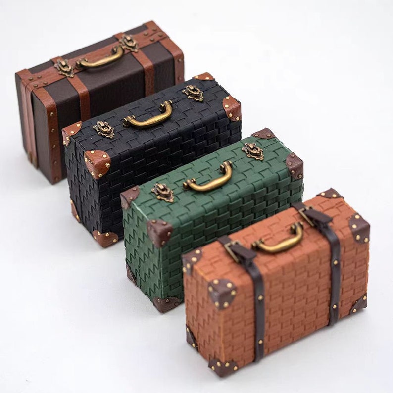 Valise miniature à l'échelle 1:6, sac à main tissé rétro, bagage à main, modèle BJD Blythe GSC, accessoires de meubles de maison de poupée, jouet de bureau