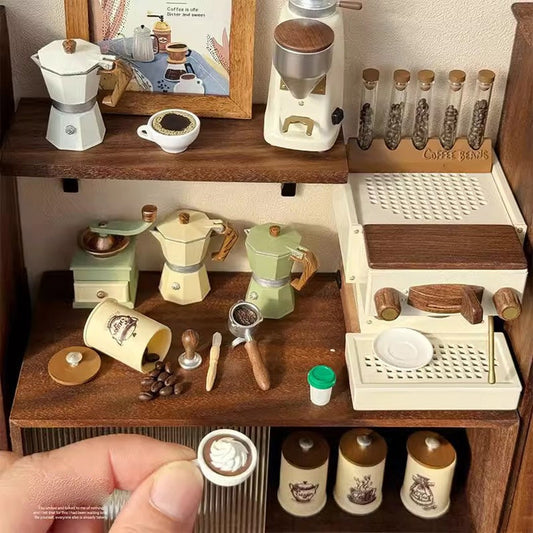 Ensemble de meubles de café miniatures à l'échelle 1:6 - Accessoires pour maison de poupée BJD, Blythe et maison de jeu pour enfants
