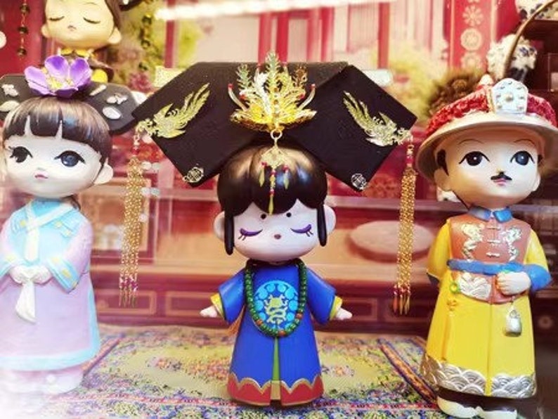 Ensemble de bijoux miniatures en jade chinois antique à l'échelle 1:12, bracelet, peigne, miroir, accessoires de dot pour maison de poupée BJD Blythe GSC