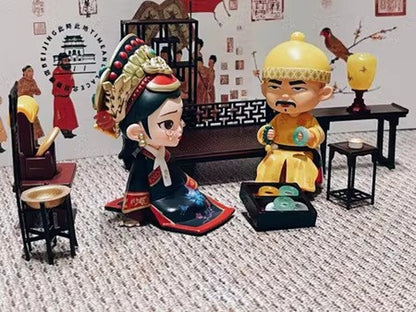Ensemble de bijoux miniatures en jade chinois antique à l'échelle 1:12, bracelet, peigne, miroir, accessoires de dot pour maison de poupée BJD Blythe GSC