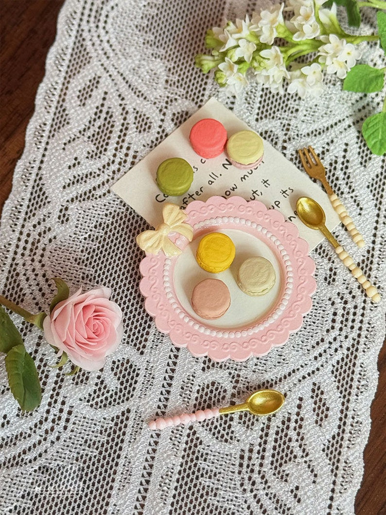 Juego de platos de pajarita en miniatura a escala 1:6 - Accesorios de cocina para muñecas BJD y Blythe