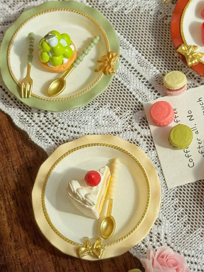 Juego de platos de pajarita en miniatura a escala 1:6 - Accesorios de cocina para muñecas BJD y Blythe