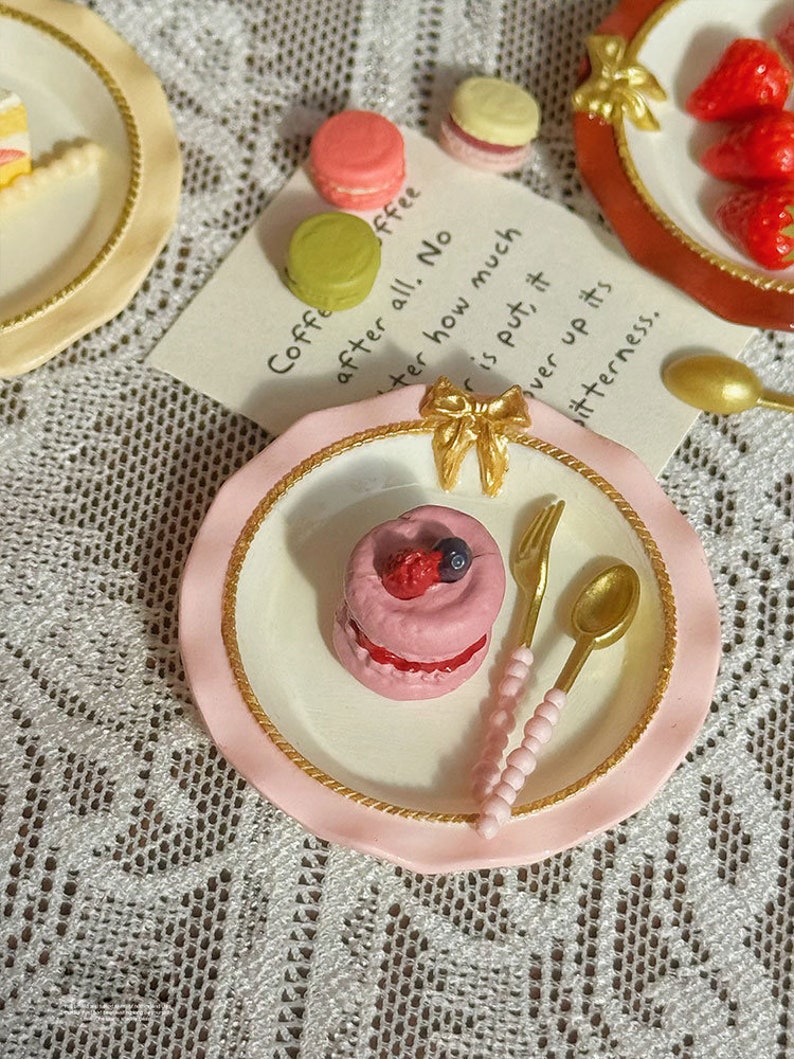 Juego de platos de pajarita en miniatura a escala 1:6 - Accesorios de cocina para muñecas BJD y Blythe