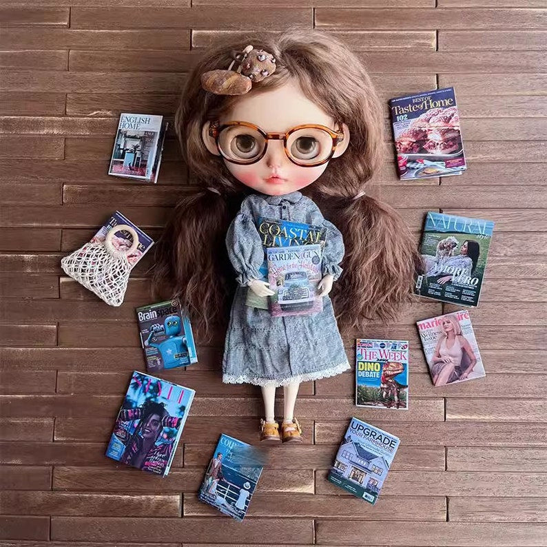 Ensemble de magazines de mode miniatures à l'échelle 1:6 - 4 accessoires pour maison de poupée BJD et Blythe