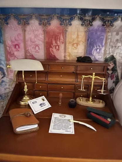 Banco de trabajo de laboratorio científico en miniatura a escala 1:6 con microscopio, modelo de tubo de ensayo, muebles para casa de muñecas en miniatura, accesorios para juguetes BJD Blythe