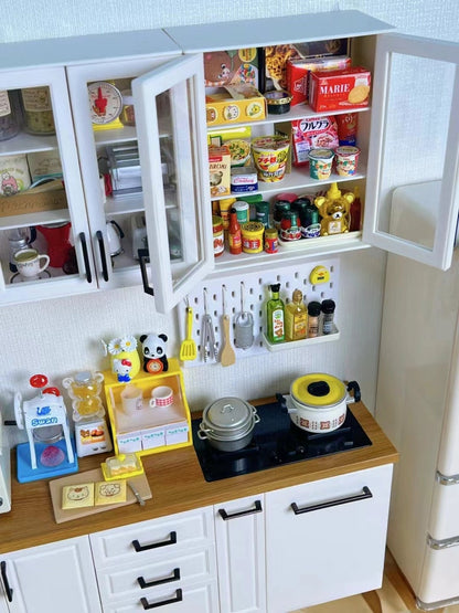 Armario de cocina en miniatura a escala 1:6, muebles para casa de muñecas, accesorios BJD Blythe, juguetes de modelos de escritorio