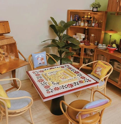 Ensemble de meubles miniatures pour maison de poupée, échelle 1:6, 3 pièces, simulation de chaise TON, fauteuil, dossier, table ronde, modèle BJD Blythe, accessoires