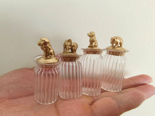 Réservoir de stockage miniature en verre à l'échelle 1:12, modèle pour maison de poupée, fournitures de cuisine, accessoires, maison de jeu, jouet