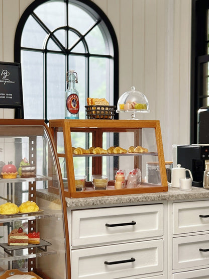 Vitrina para tartas en miniatura a escala 1:6, vitrina de postres para muñecas BJD y Blythe, muebles en miniatura.