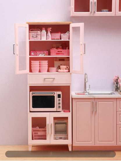 Aparador en miniatura a escala 1:6, mueble para casa de muñecas, modelo de exhibición de escritorio para muñecas BJD Blythe