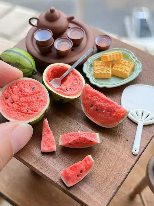 Casa de muñecas en miniatura a escala 1:6, mini simulación de arcilla, sandía, caqui, limón, pera, pomelo, modelo BJD, Blythe, GSC, frutas, comida, accesorios de juguete.