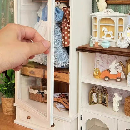Armoire florale miniature à l'échelle 1:6, buffet, meubles de maison de poupée BJD Blythe GSC, accessoires de chambre à coucher, décoration de bureau