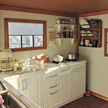 Armario de cocina en miniatura a escala 1:6, muebles para casa de muñecas, accesorios BJD Blythe, juguetes de modelos de escritorio