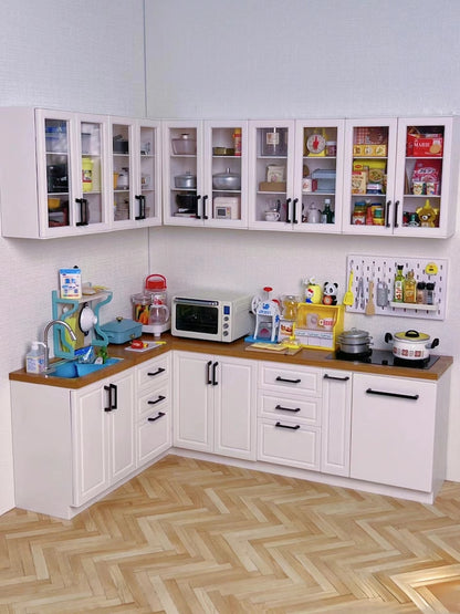 Armario de cocina en miniatura a escala 1:6, muebles para casa de muñecas, accesorios BJD Blythe, juguetes de modelos de escritorio