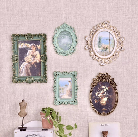 Cadre photo miniature vintage européen à l'échelle 1:6 - Décoration de maison de poupée, accessoires de mobilier BJD et Blythe