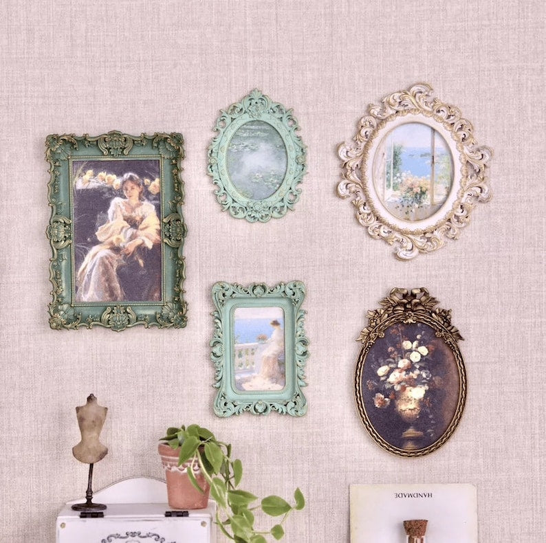 Cadre photo miniature européen rétro à l'échelle 1:6, peinture décorative, accessoires de maison de poupée BJD Blythe, figurine de bureau