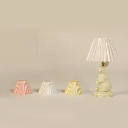 Lampe de table plissée miniature en forme de lapin vintage français, échelle 1:6, accessoires faits à la main pour maison de poupée BJD Blythe, meubles miniatures
