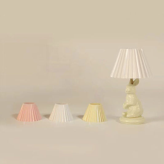 Lampe de table plissée miniature en forme de lapin vintage français, échelle 1:6, accessoires faits à la main pour maison de poupée BJD Blythe, meubles miniatures