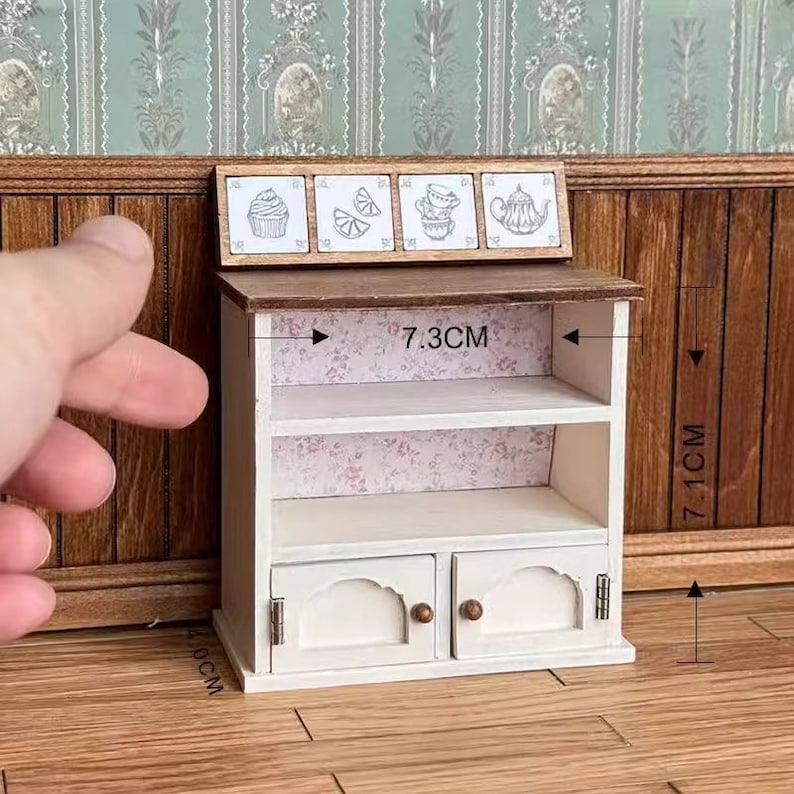 Armoire florale miniature à l'échelle 1:6, buffet, meubles de maison de poupée BJD Blythe GSC, accessoires de chambre à coucher, décoration de bureau