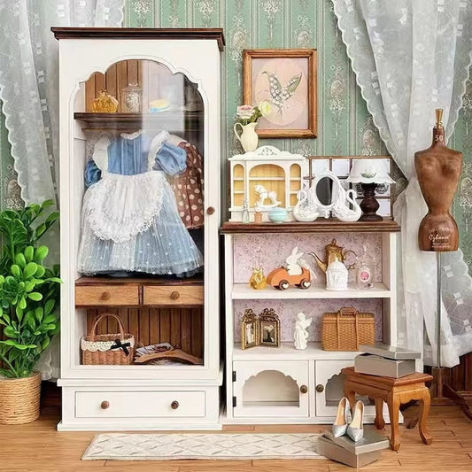 Armoire florale miniature à l'échelle 1:6, buffet, meubles de maison de poupée BJD Blythe GSC, accessoires de chambre à coucher, décoration de bureau