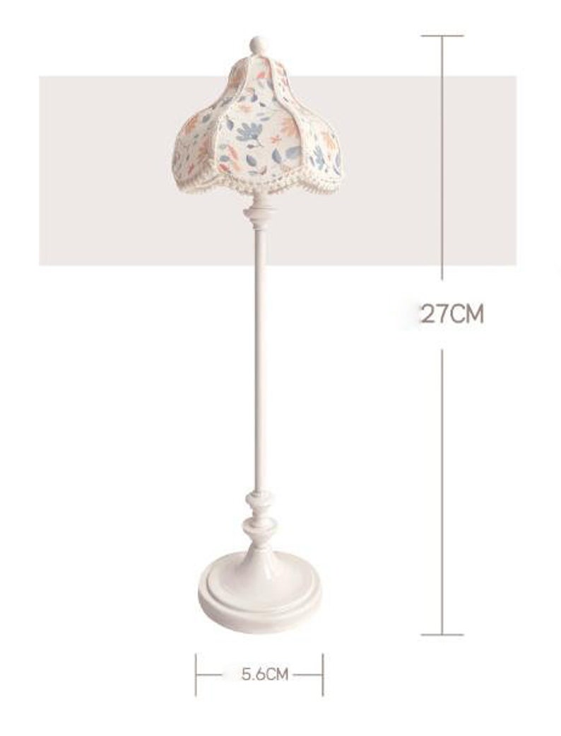 1:6 Scale Miniature Vintage Floor Lamp Desk Lamp Model LED Dollhouse Furniture BJD Blythe Desktop Accessories Toys