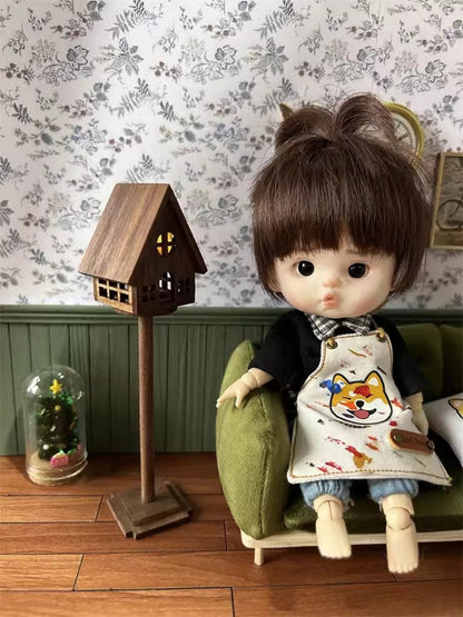 Lampe de sol miniature en bois pour maison de poupée, échelle 1:6, luminaire suspendu, petite maison, accessoires de meubles de simulation pour Blythe GSC BJD