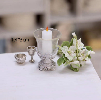 Lampe de bureau miniature échelle 1:6, horloge rétro, chandelier, support de lecture, accessoires pour maison de poupée BJD Blythe, décoration de bureau, jouets