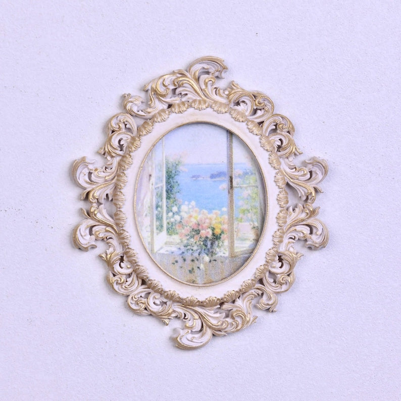 Cadre photo miniature européen rétro à l'échelle 1:6, peinture décorative, accessoires de maison de poupée BJD Blythe, figurine de bureau