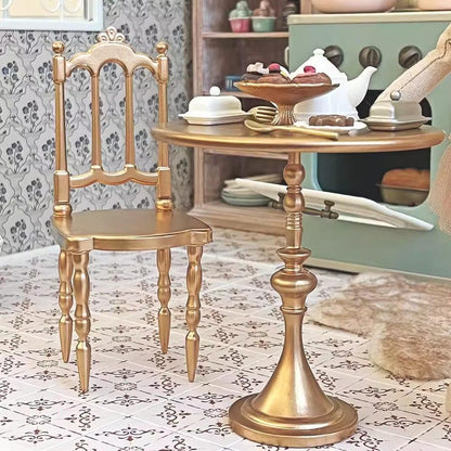 Ensemble table et chaises miniatures en métal à l'échelle 1:6, meubles pour maison de poupée, accessoires BJD Blythe, jouets de bureau