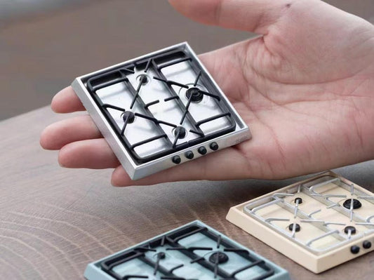 Ensemble de cuisinière miniature en alliage à l'échelle 1:12 - Accessoires de cuisine réalistes pour maison de poupée avec cuisinière à induction et bouilloire