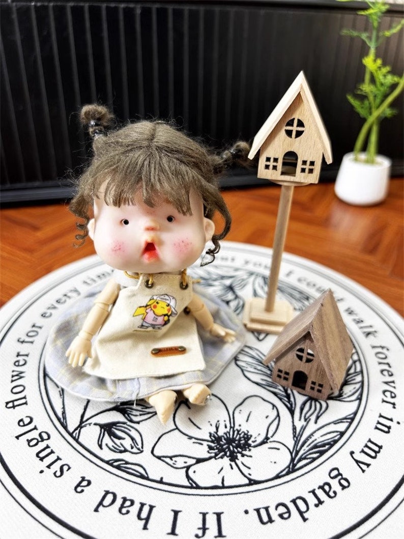 Lampe de sol miniature en bois pour maison de poupée, échelle 1:6, luminaire suspendu, petite maison, accessoires de meubles de simulation pour Blythe GSC BJD