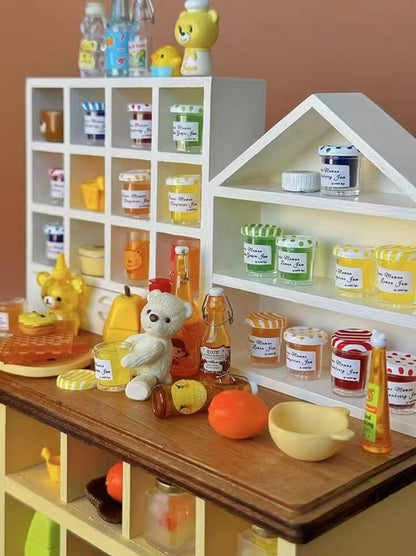 Accessoires miniatures pour maison de poupée, échelle 1:6, 2 pièces, bouteille de simulation, boisson d'eau froide, confiture de fraises, modèle BJD Blythe, jouet