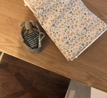 Cesta de dormir de lino en miniatura a escala 1:12, accesorio para casa de muñecas Blythe GSC BJD, juguete de casita de ratón.