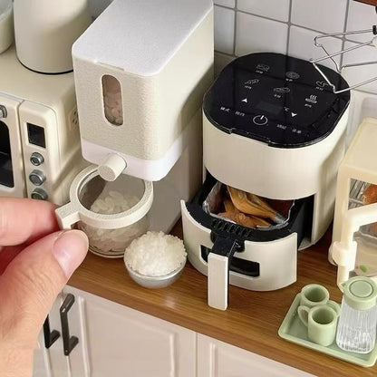 Electrodomésticos de cocina en miniatura a escala 1:6, accesorios para casas de muñecas, freidora de aire, olla arrocera, modelo de escritorio, juguetes