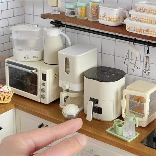 Appareils de cuisine miniatures à l'échelle 1:6, accessoires pour maison de poupée, friteuse à air, cuiseur à riz, jouets de bureau