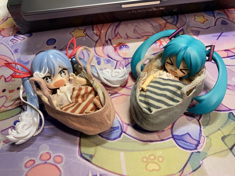 Cesta de dormir de lino en miniatura a escala 1:12, accesorio para casa de muñecas Blythe GSC BJD, juguete de casita de ratón.