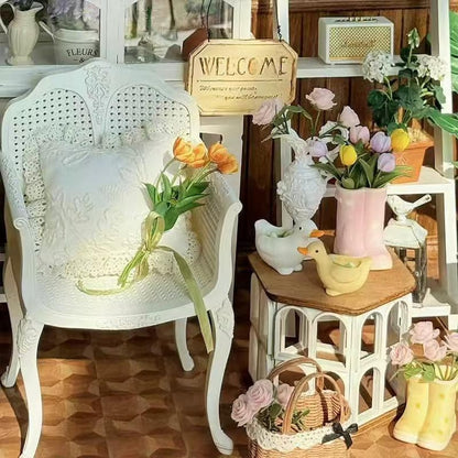 Chaise creuse miniature en rotin à l'échelle 1:6, table basse, modèle de meubles de maison de poupée, accessoires de bureau pour jouets BJD Blythe GSC