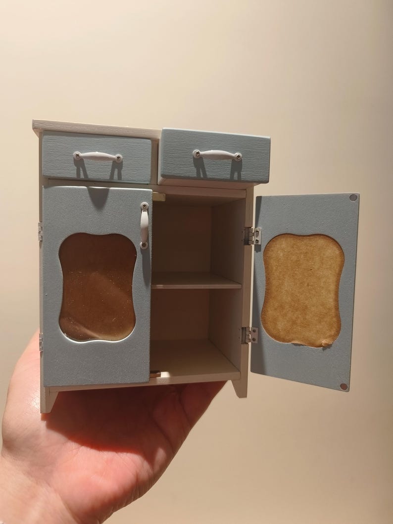 Ensemble de casiers et d'armoires miniatures en bois à l'échelle 1:6 - Meubles de maison de poupée pour collectionneurs BJD, Blythe et GSC