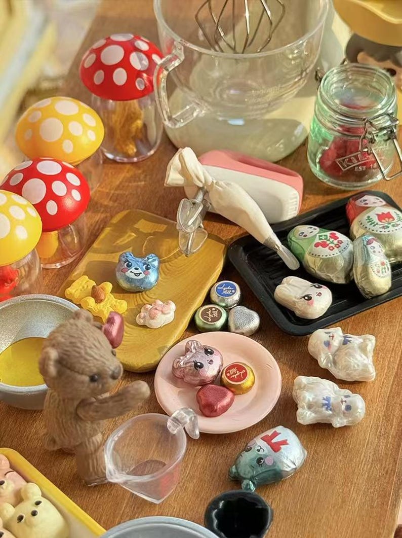 Réservoir de stockage transparent en feuille d'étain pour chocolat, miniature, échelle 1:6, pour modèle BJD Blythe GSC, accessoires de cuisine, meubles de maison de poupée