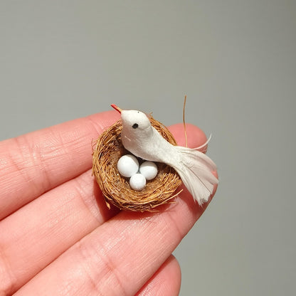 Modelo de nido de pájaro en miniatura a escala 1:12, accesorios para casa de muñecas BJD, Blythe, GSC, decoración del hogar y el jardín.